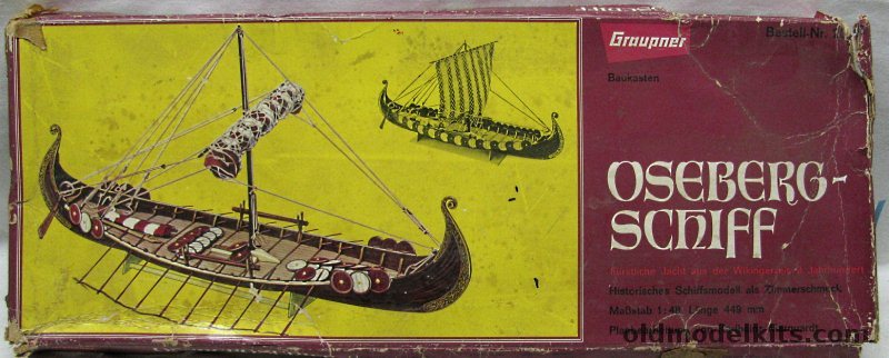 Graupner 1/48 Oseberg-Schiff (Oseberg Viking Ship) - 17.6 Inch Long Wooden Ship Kit, 2099 plastic model kit